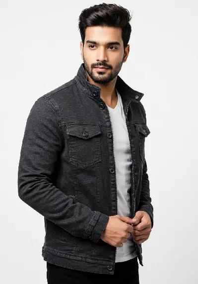 Men&#039;s Black Denim Jacket
